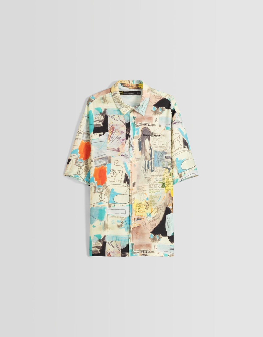 Camisa de manga curta com estampa de Jean-Michel Basquiat