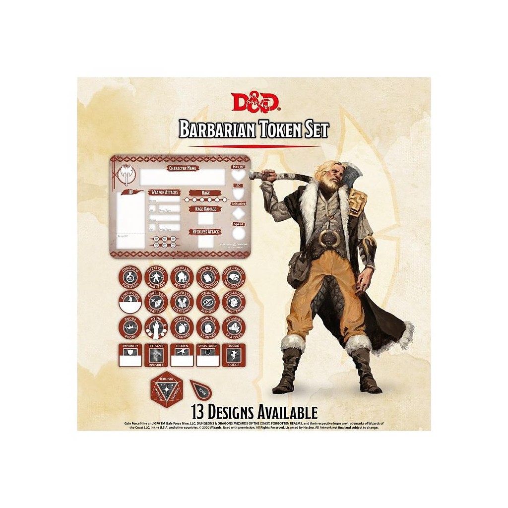 D&D - Barbarian Token Set