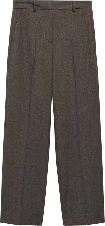 MANGO Flowy straight-fit trousers Brown