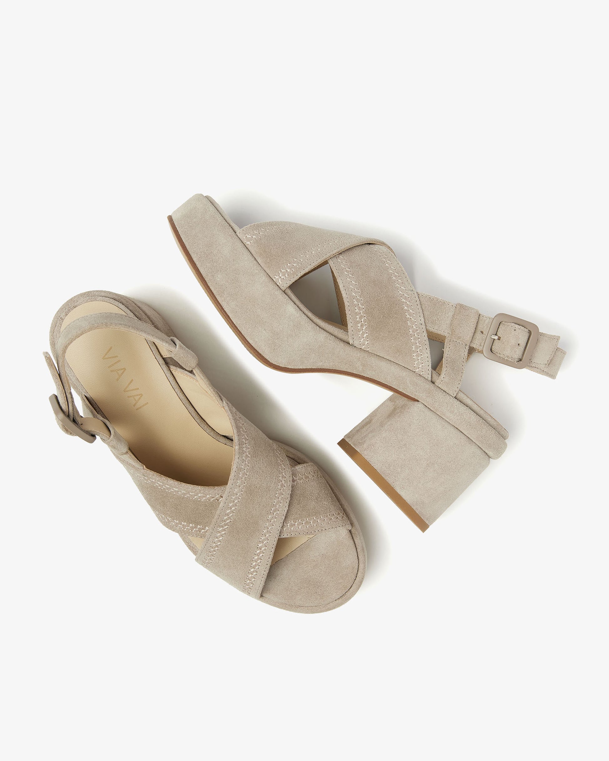 VIA VAI grijze sandalen Elia Paisley