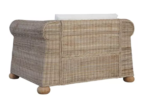 Fauteuil avec coussins Rotin naturel