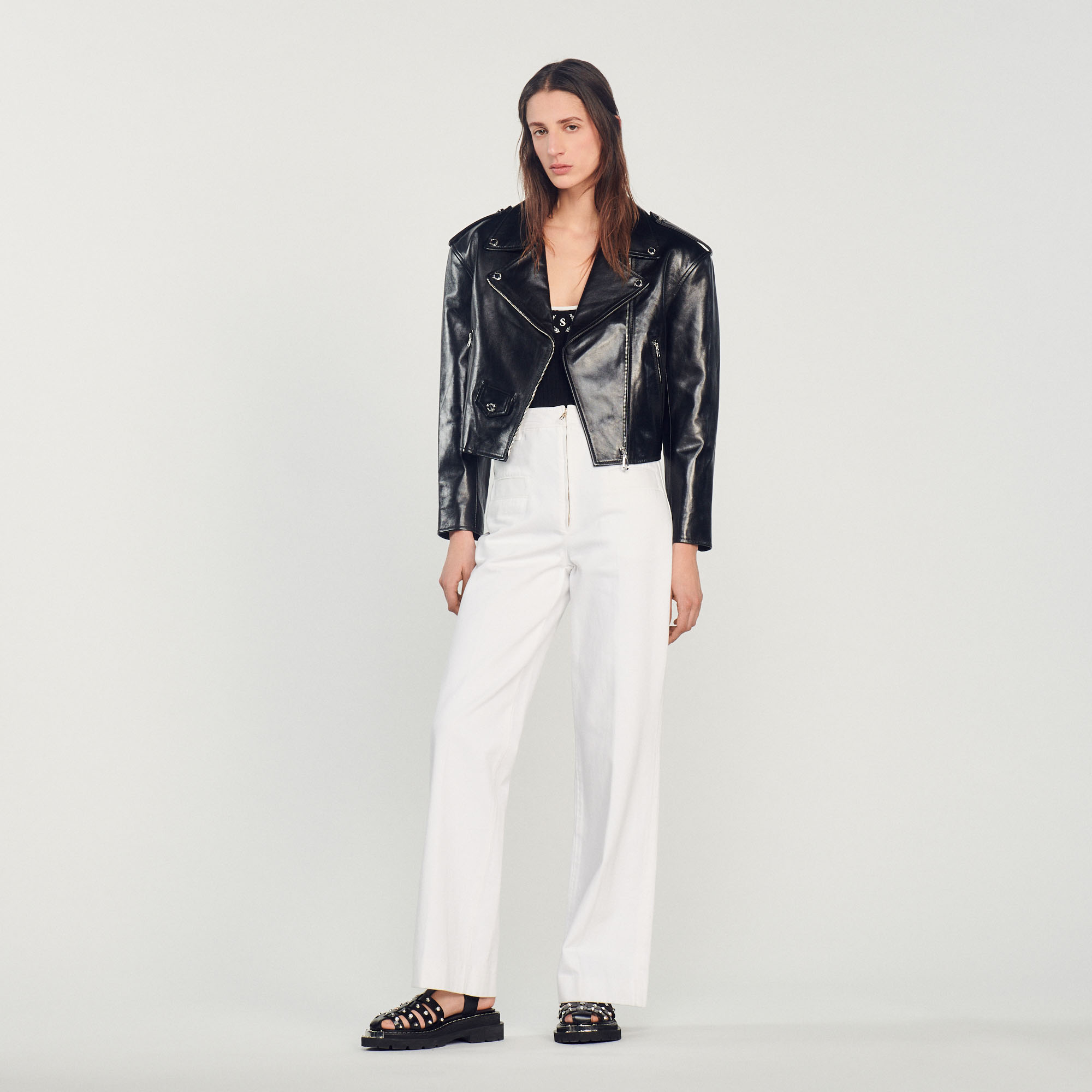 Pantalon large en toile