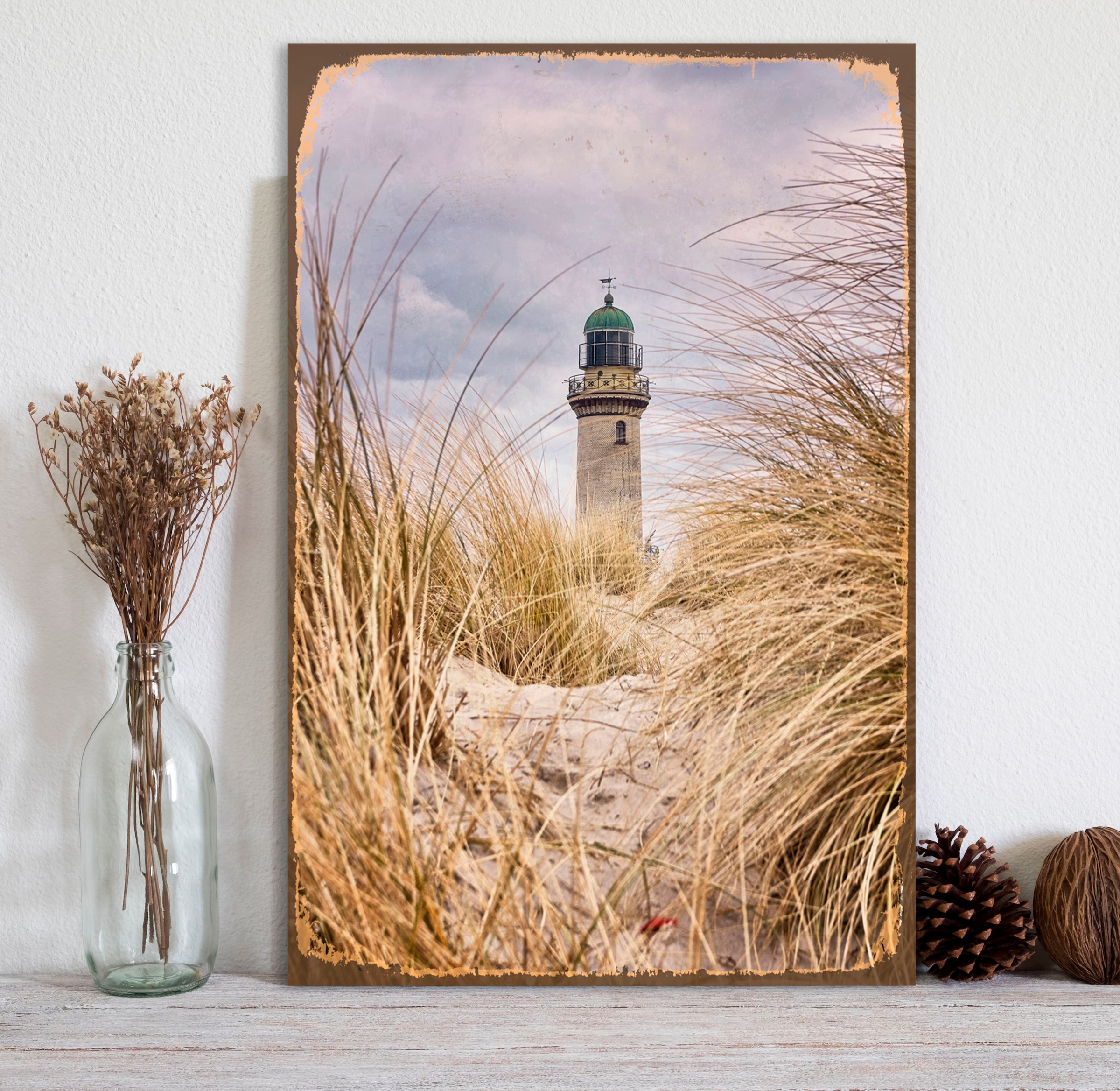 queence Metallbild »Leuchtturm« Leuchtturm 1 Stk. tlg. Stahlschilder
