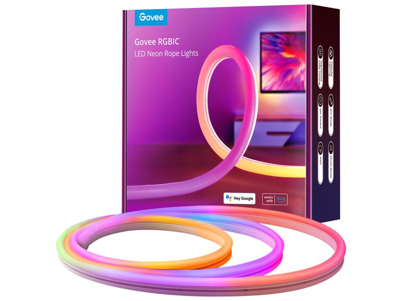 Govee LED Stripe Neon, 3 m, RGBIC, Matter LED-Leuchtstreifen
