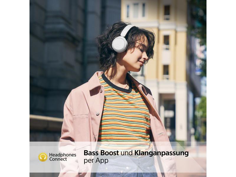 Sony Wireless Over-Ear-Kopfhörer WH-CH520 Weiss Kabelloser Bluetooth-Kopfhörer mit 50 Stunden Akkulaufzeit