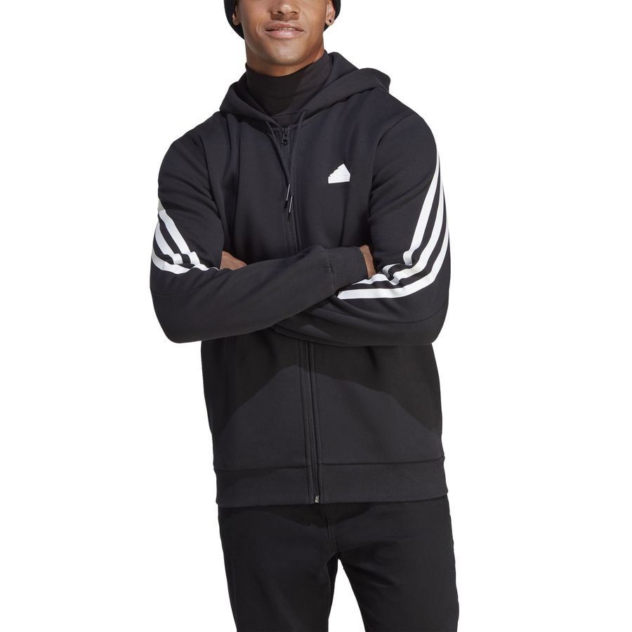 adidas Sweat à Capuche Future Icons 3-Stripes Full Zip - Noir/Blanc