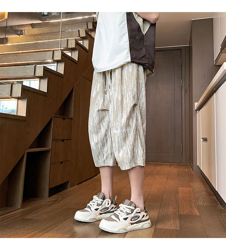 Drawouf - Hoge taille tie-dye capri baggy broek