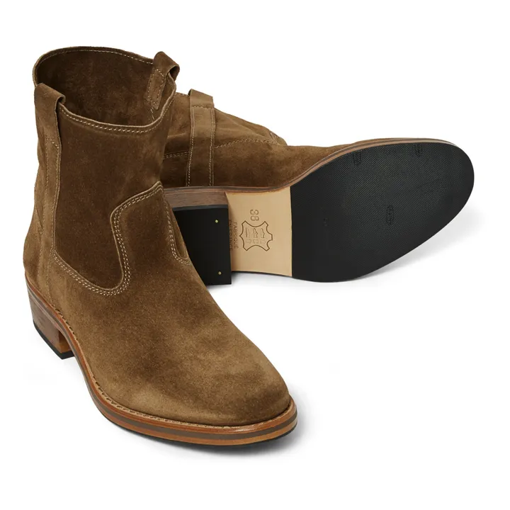 La Botte Gardiane Bottines Tiers Gardian Cuir Velours | Taupe