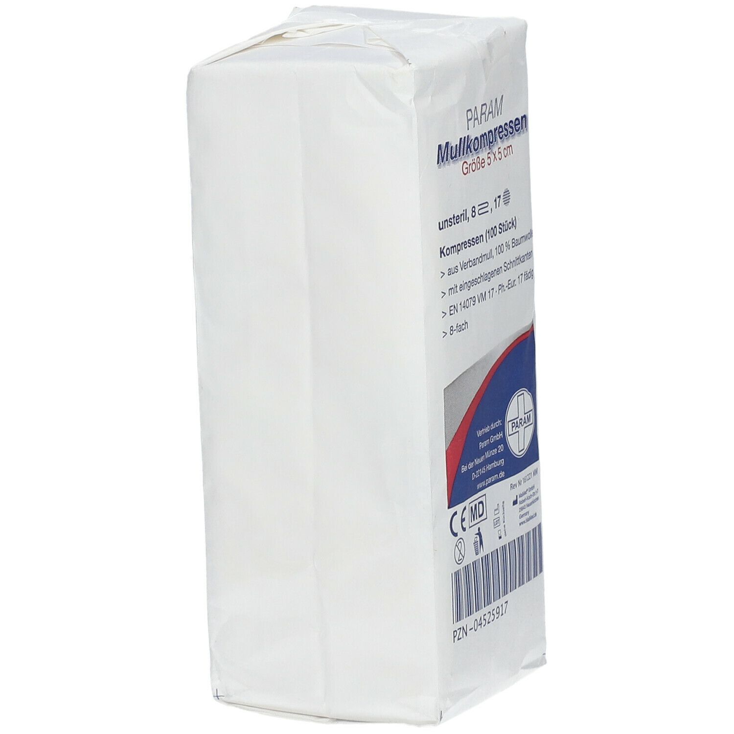 PARAM Mullkompressen 5 cm x 5 cm unsteril 8-fach