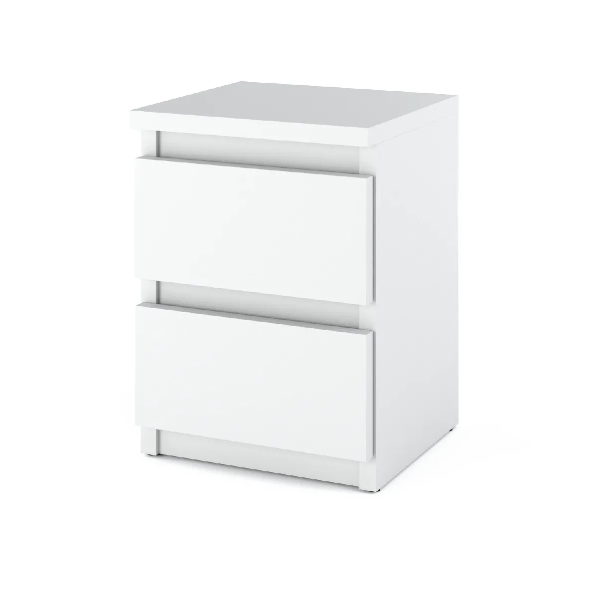 Table de chevet - Loft - 2 tiroirs - Blanc