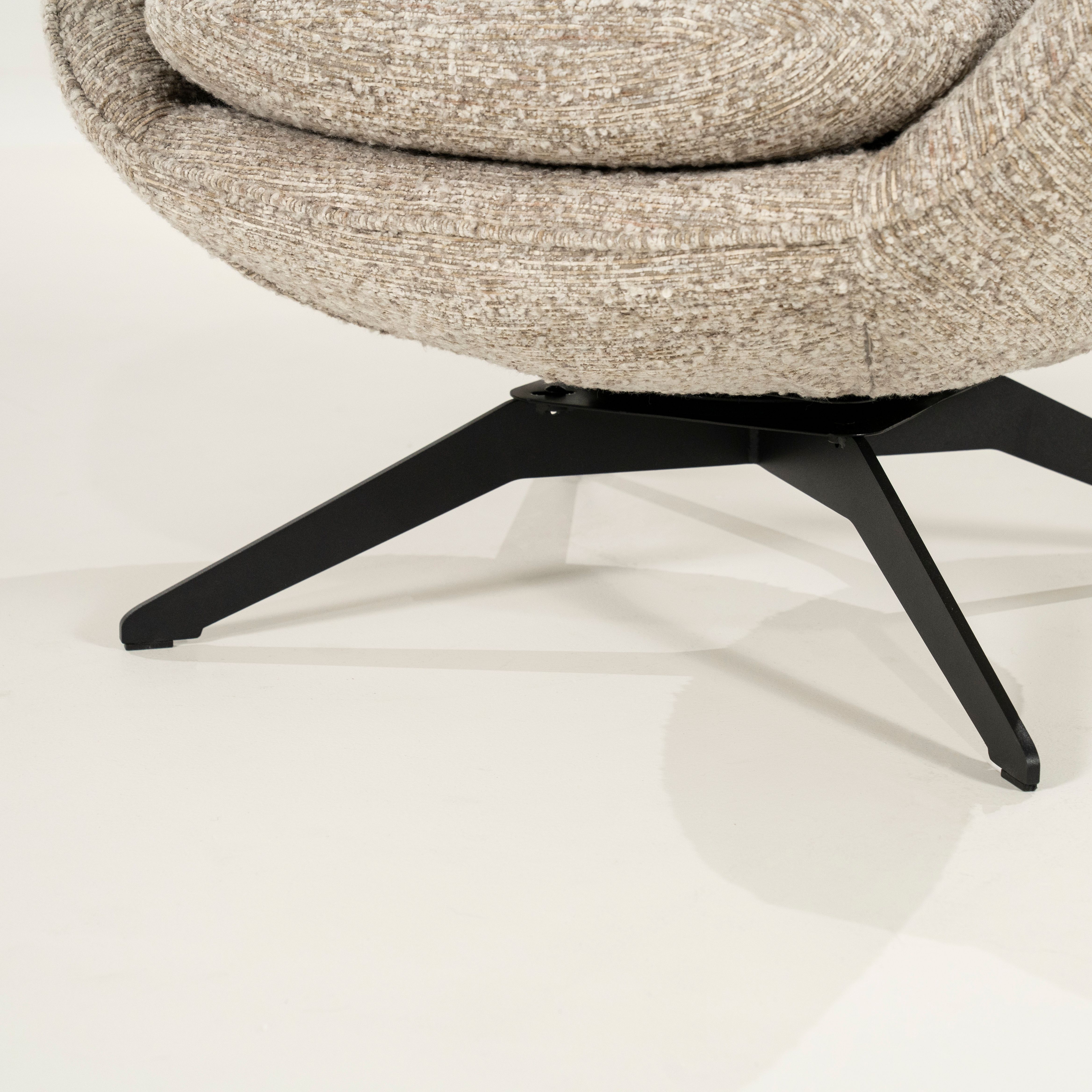 Fauteuil met hocker Taupe 96453 Zora B76 x D87 x H86.2 cm