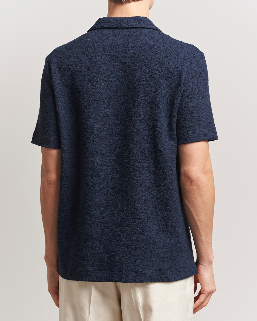 BOSS BLACK Pye Terry Knitted Polo Dark Blue