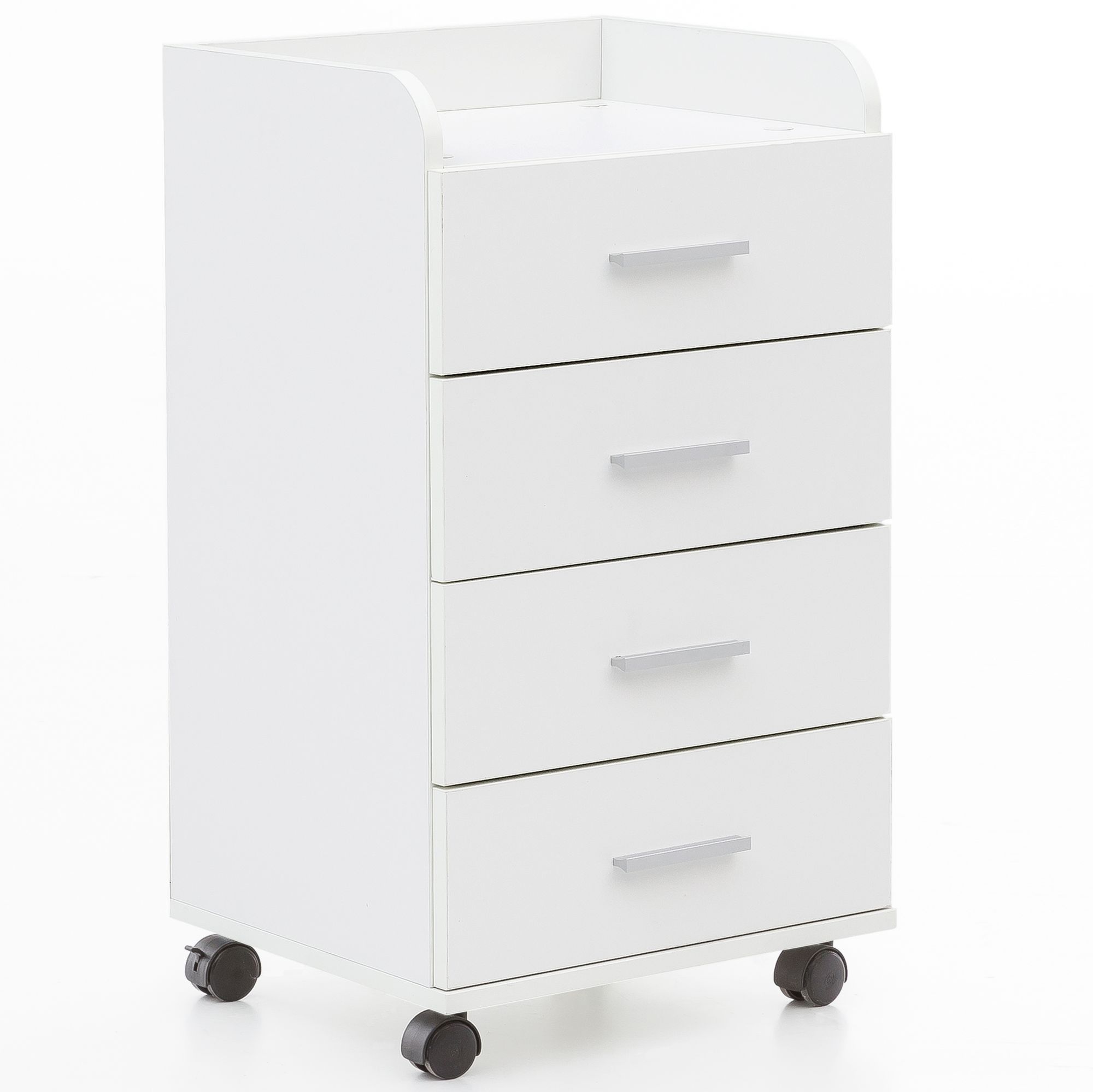 KADIMA DESIGN Rollcontainer ISONZO: 4 Schubladen, Ablagefläche, Rollen, Melaminharz-Beschichtung, flexibel und mobil.