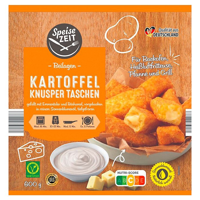 SPEISEZEIT Kartoffeltaschen 600 g, Emmentaler