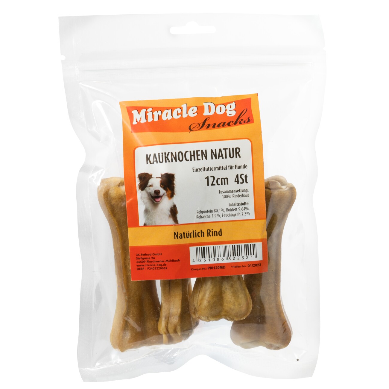 Miracle Dog Kauknochen gepresst 14 x 12cm 4St