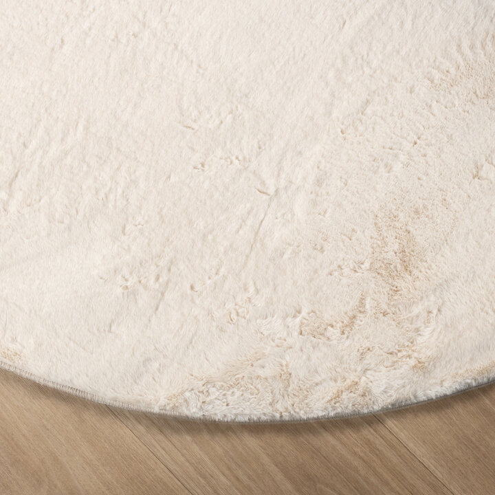 Ovaal laagpolig vloerkleed - Cozy Creme