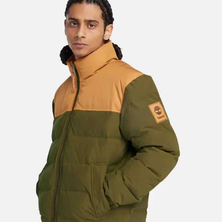Jaqueta puffer Welch Mountain masculina em verde/amarelo