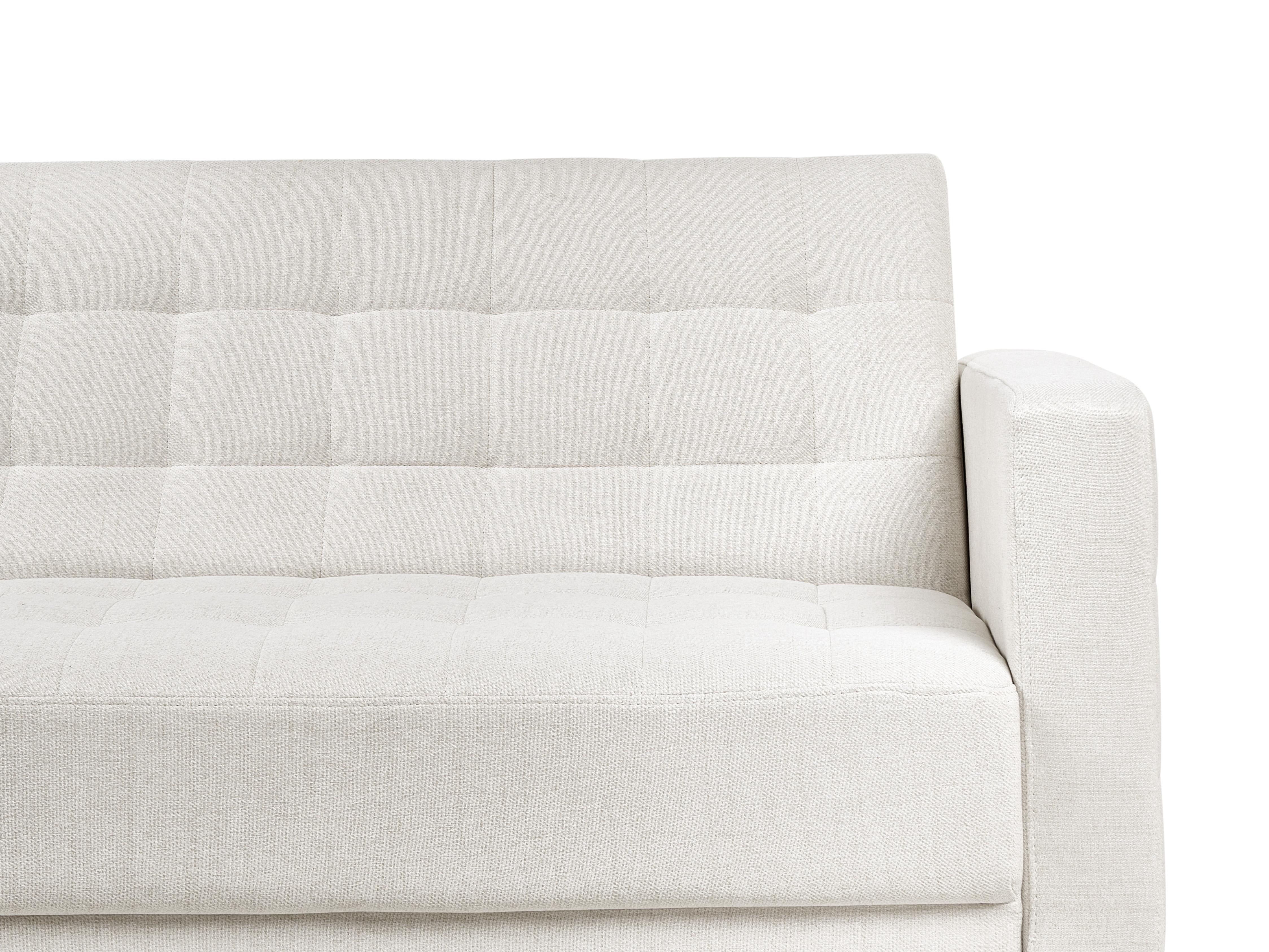Modulaire hoekslaapbank 4-zits ABERDEEN Stof Gebroken wit rechtszijdig