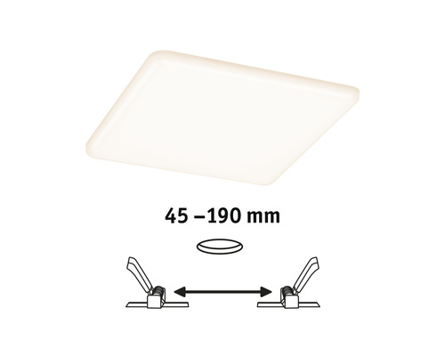 LED inbouwpaneel IP44 17W 1400 lm 3000K 18,5x18,5 cm Inbouwdiameter 4,5-19 cm Veluna VariFit satijn 230V
