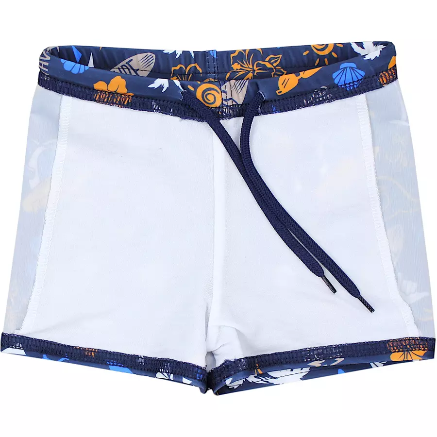 Aquarti Jungen Badehose Gestreift mit Motiven dunkelgelb