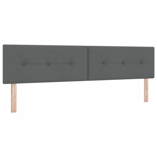vidaXL Cabeceira led Botão Estofada Cinza Escuro 100 cm Tecido - 4000389782
