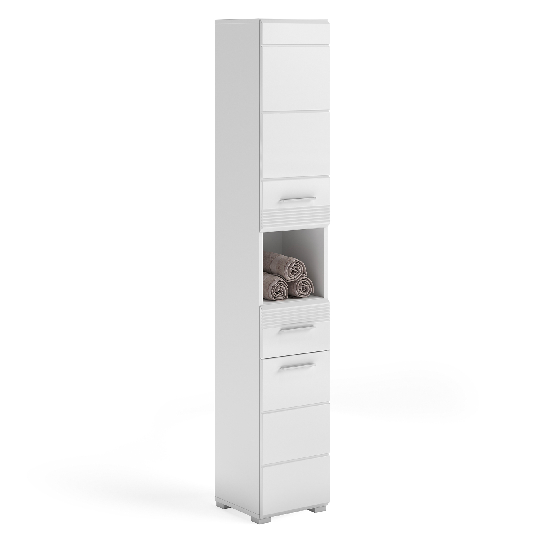 Hochschrank LINUS- weiß Hochglanz - 182 cm hoch