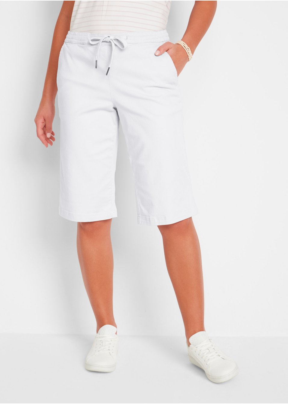 Bermuda coton à empiècement taille confortable