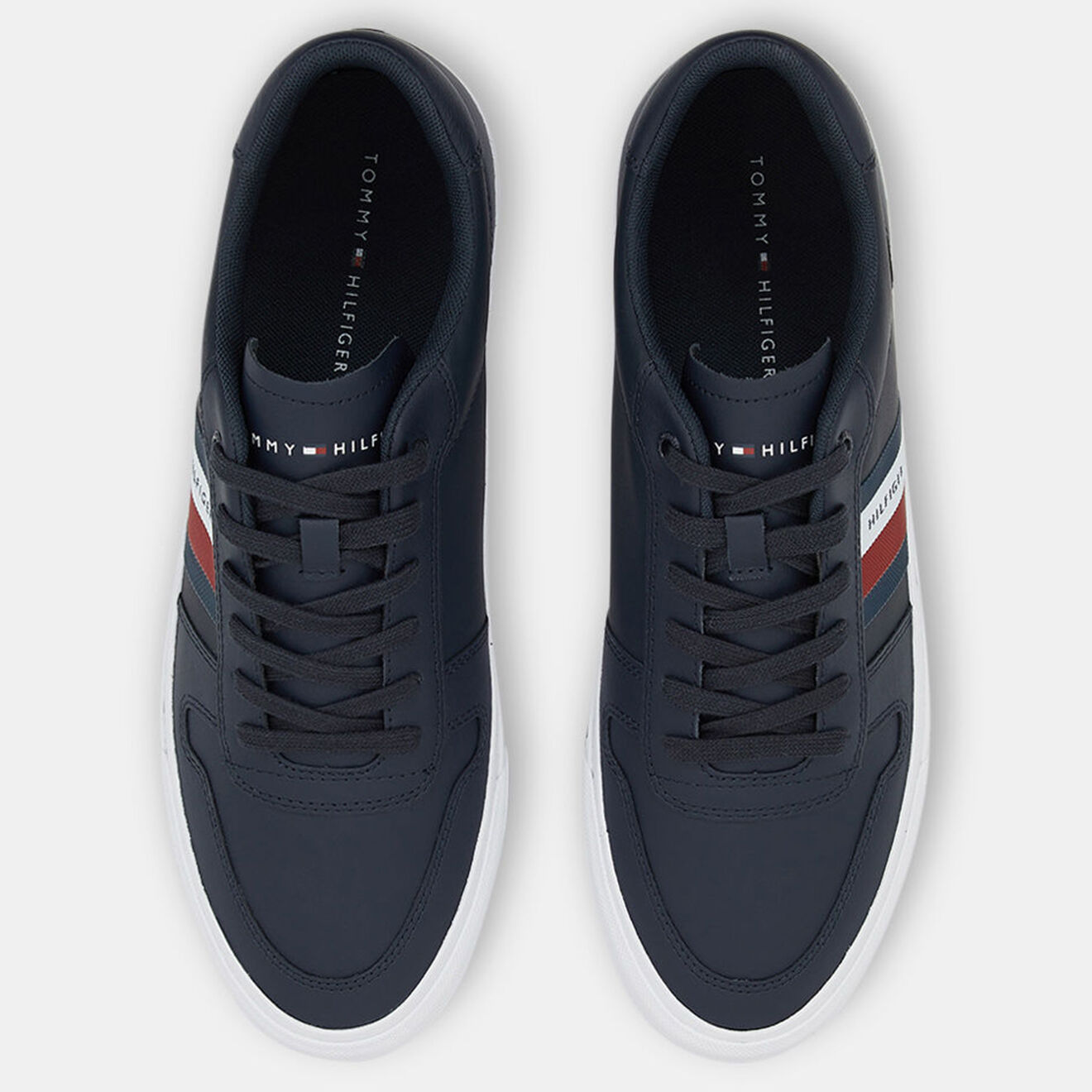 Tommy Hilfiger Baskets en Cuir Rayures bleu marine