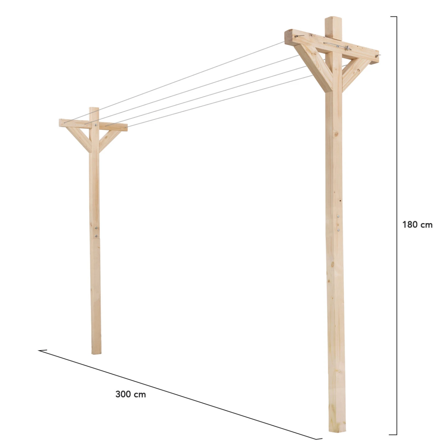Etendoir à linge extérieur MADERA capacité 12M en bois