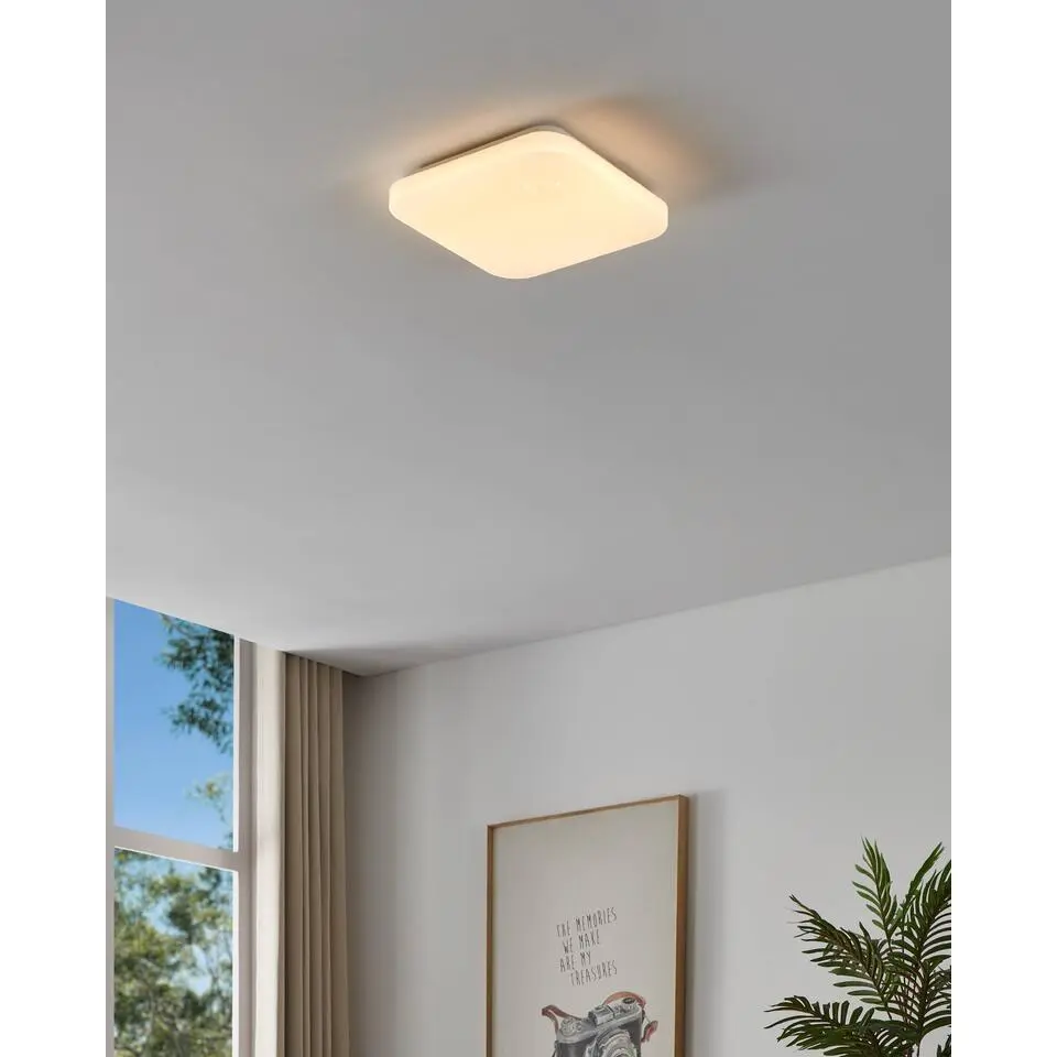 EGLO Frania-s Plafonnière - LED - Kunststof - Wit
