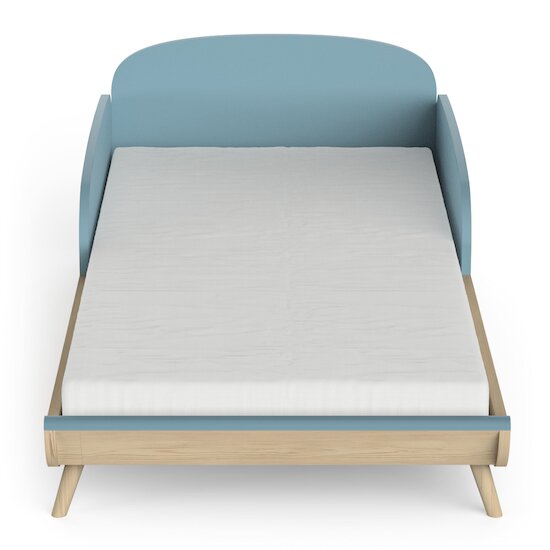 Firmiana Lit Bébé 70 x 140 + Kit évolutif inclus   Bleu Orage / Bois Naturel        de               CBA Meubles