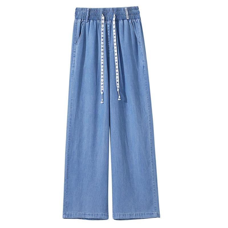 Eiffekee - High Rise Washed Wide Leg Jeans
