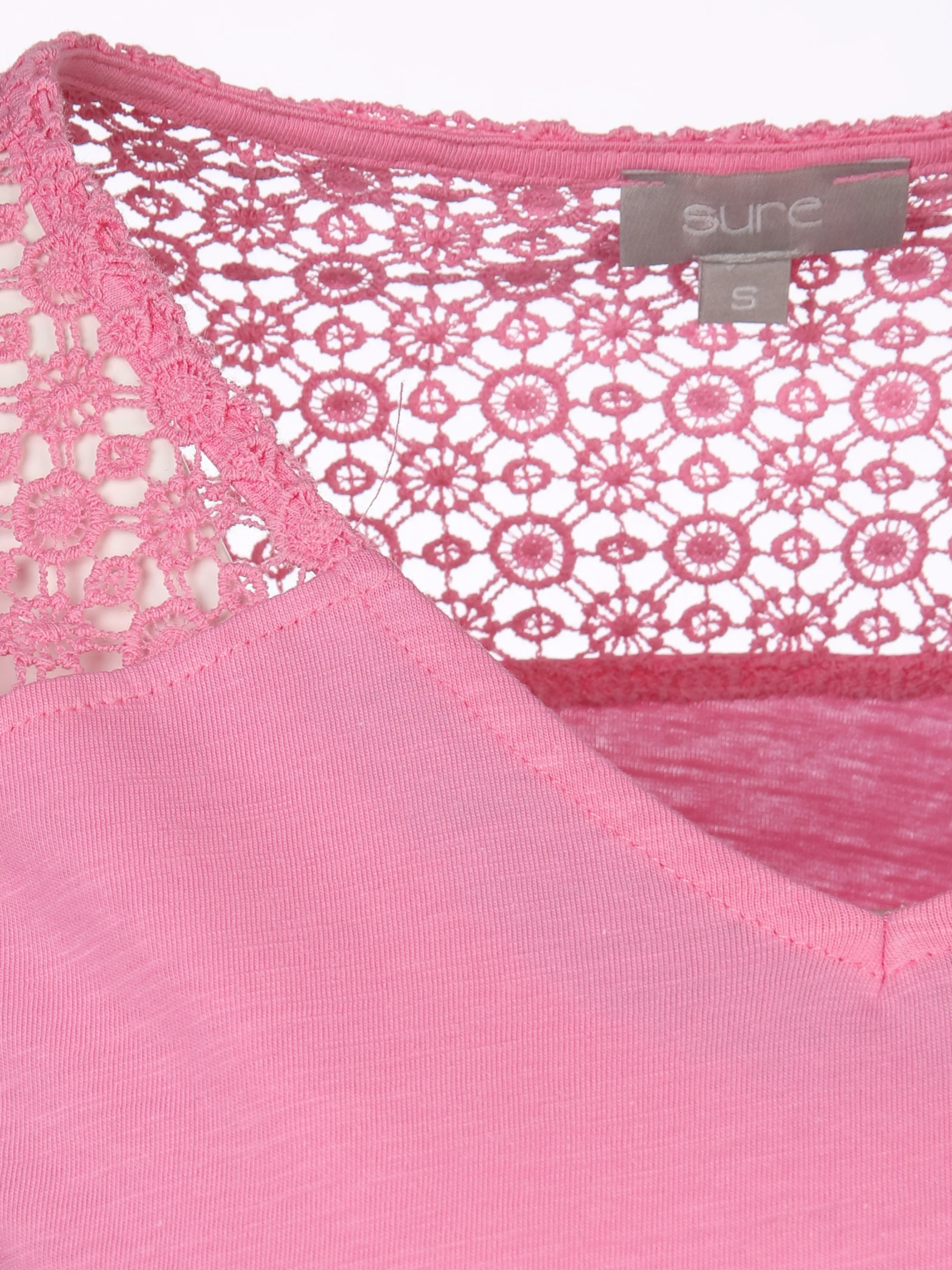 Damen Top mit Spitze und Bindeband