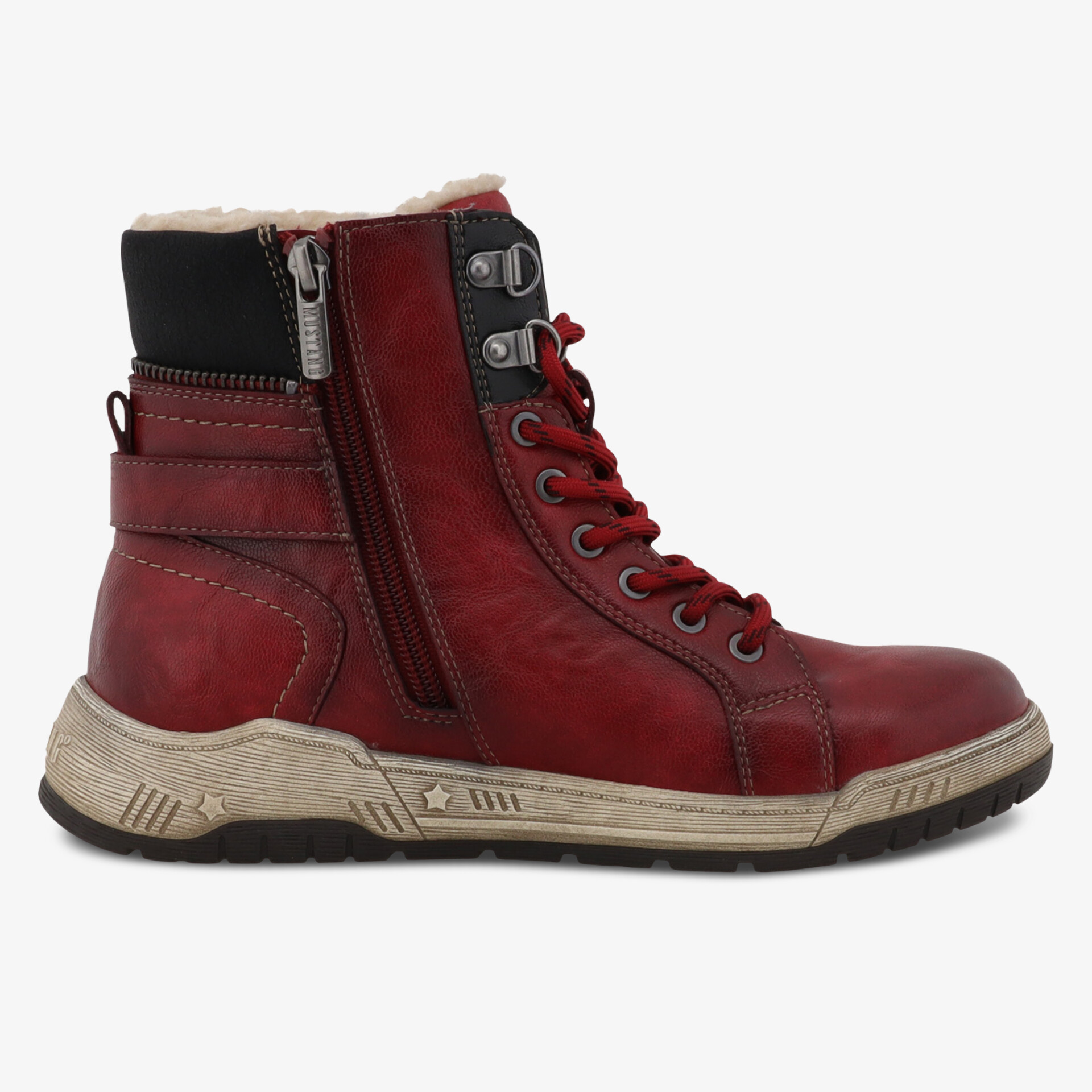 MUSTANG Damen Schnürstiefeletten rot