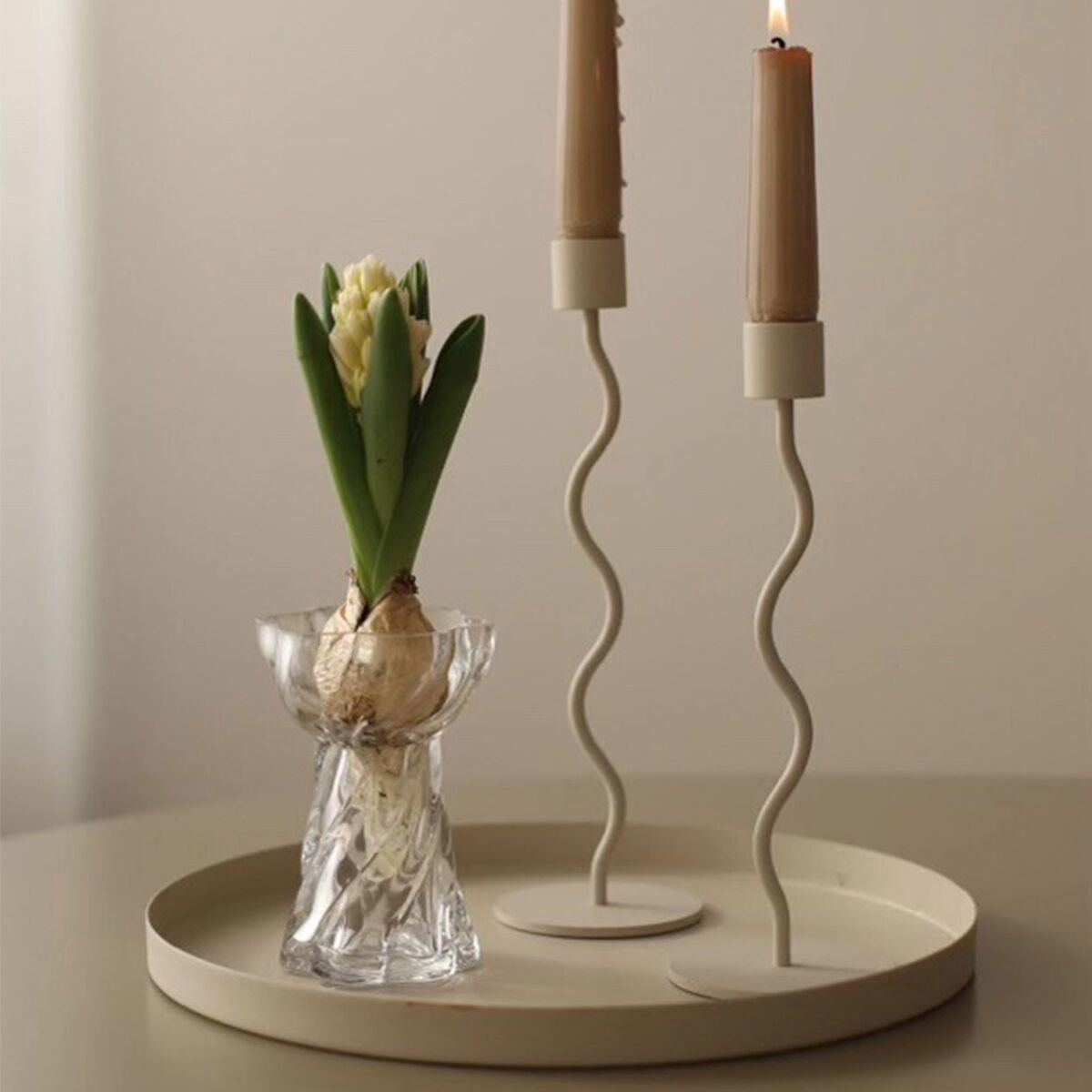 Bulb Twist løkvase 12 cm, klar