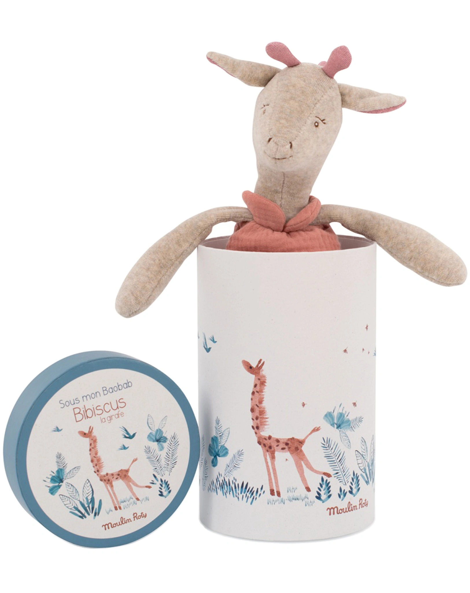 Kuscheltier GIRAFFE BIBICUS (37cm) in koralle
