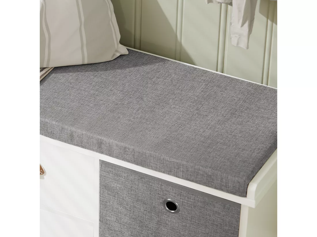 Banc de Rangement avec Coussin Rembourré Meuble Bas Entrée Commode à Chaussure Banquette, FSR66-HG