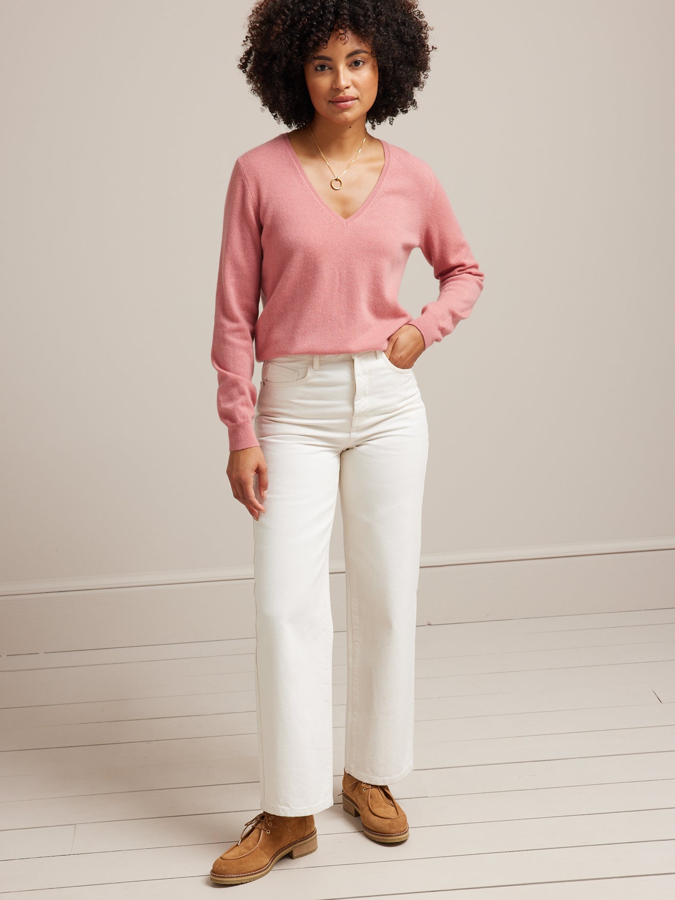 Pull col V femme - Collection Cachemire