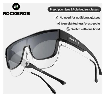 Lunettes de cyclisme polarisées Rockbros SP304 - gris