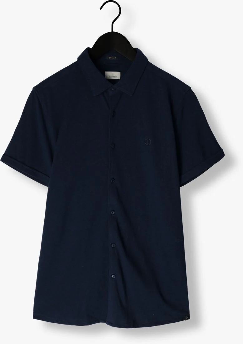 DSTREZZED donkerblauwe dstrezzed casual overhemd shirt melange pique