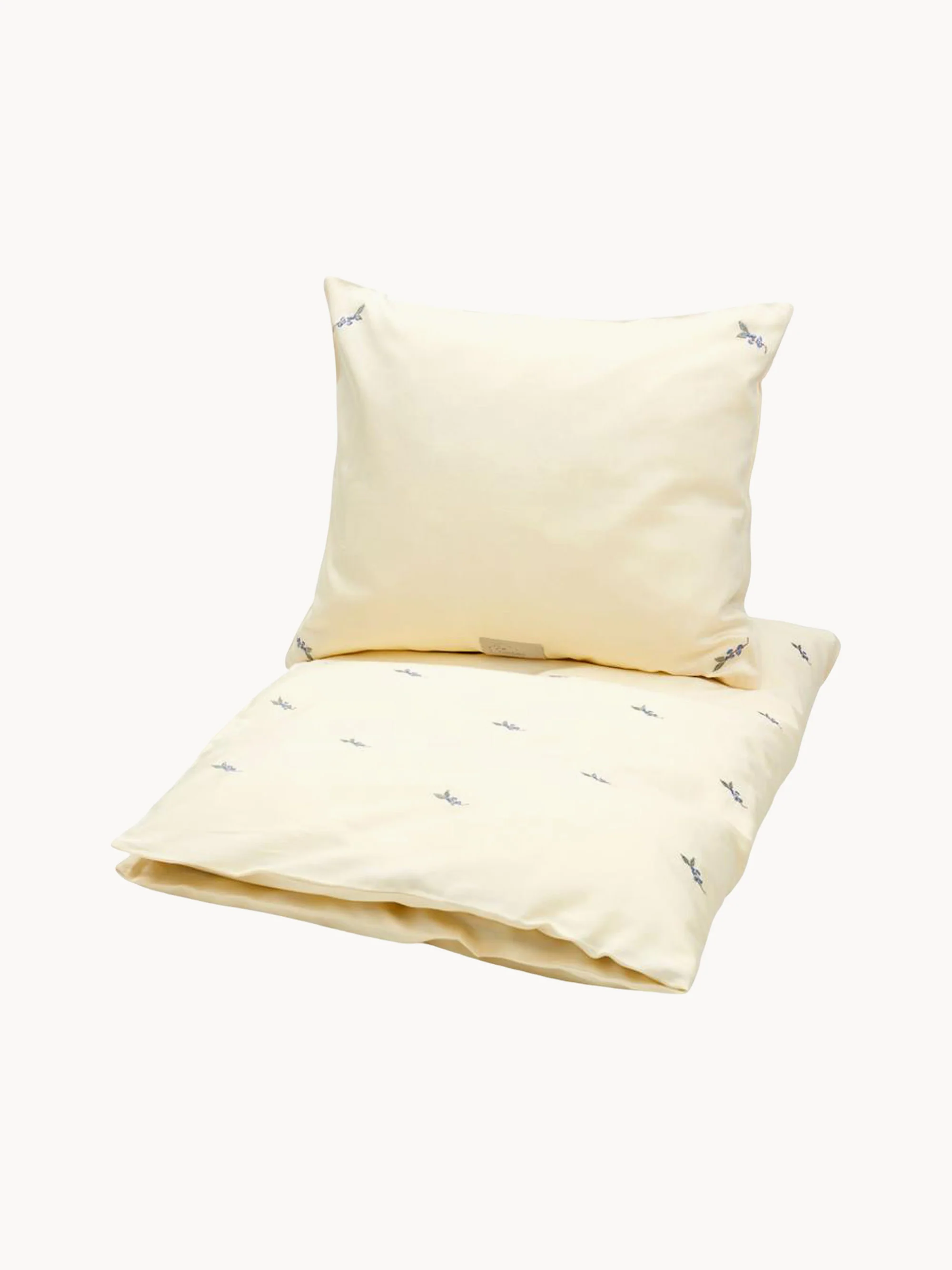 Babybedtextielset Blueberries van katoensatijn