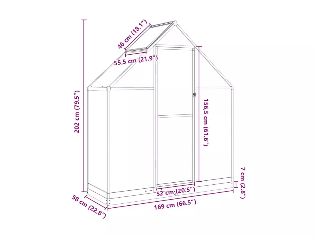 Serre tente abri plante aluminium 169 x 58 x 202 cm 02_0044495