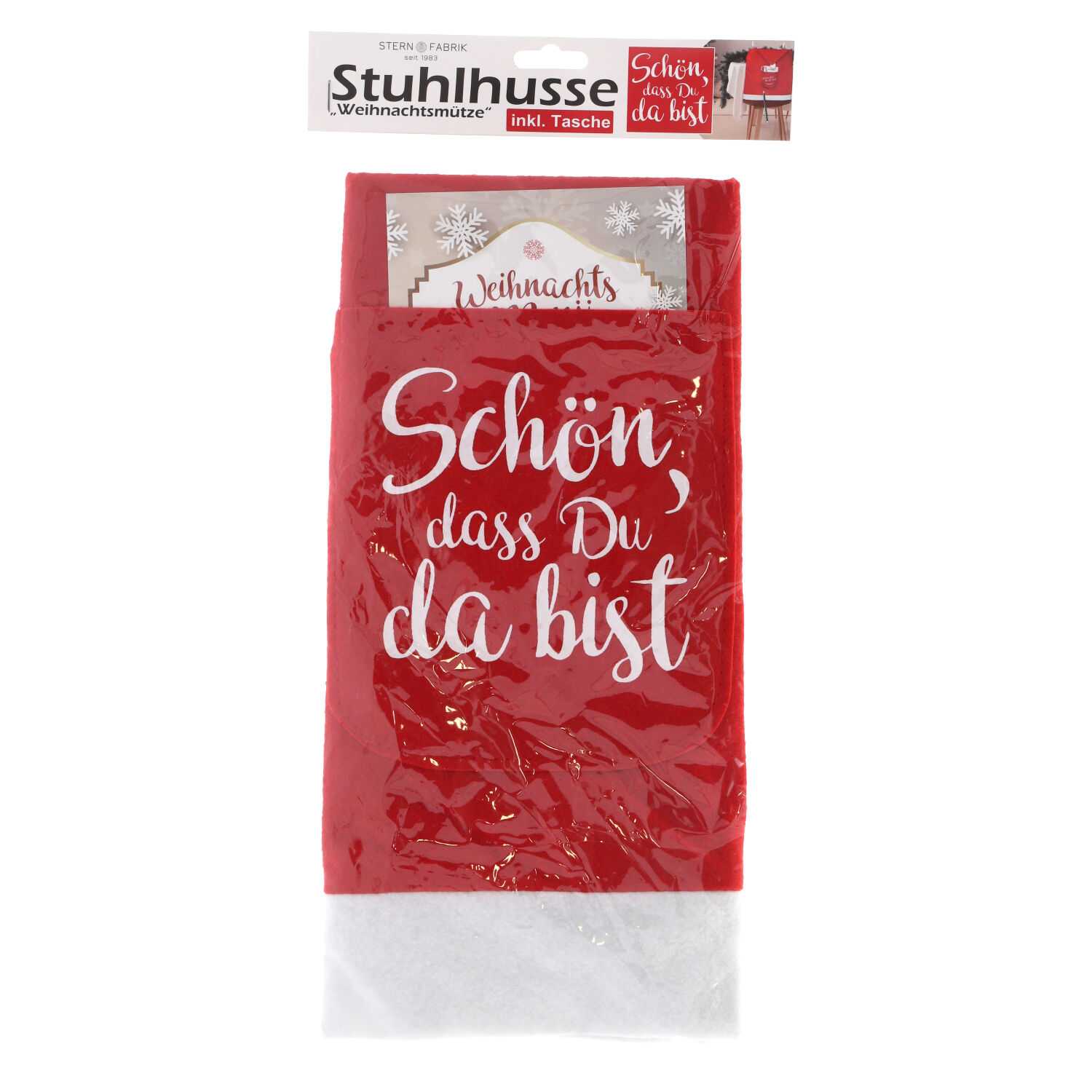 Stuhlhusse Weihnachtsmütze 48cm aus Filz