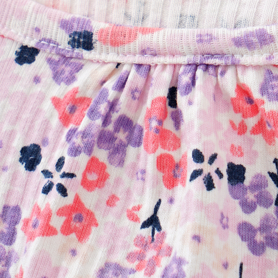 Yigga Mädchen Schlafanzug mit Blümchen allover rosa