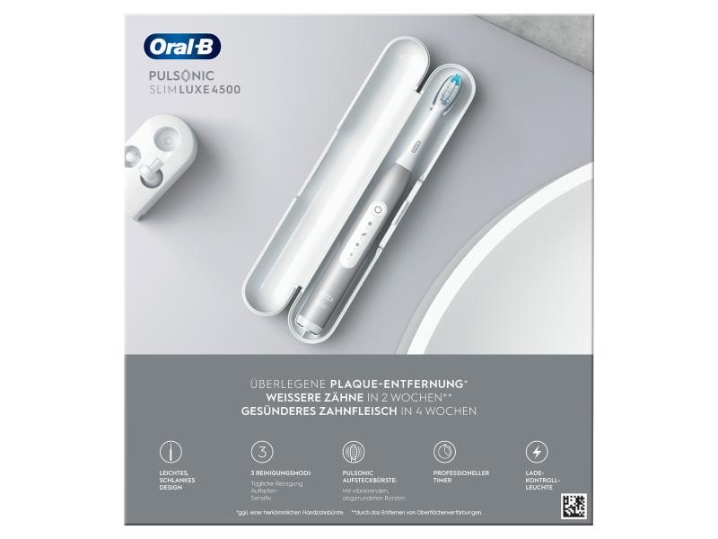 Oral-B Schallzahnbürste Pulsonic Slim Luxe 4500 Platin Elektrische Zahnbürste