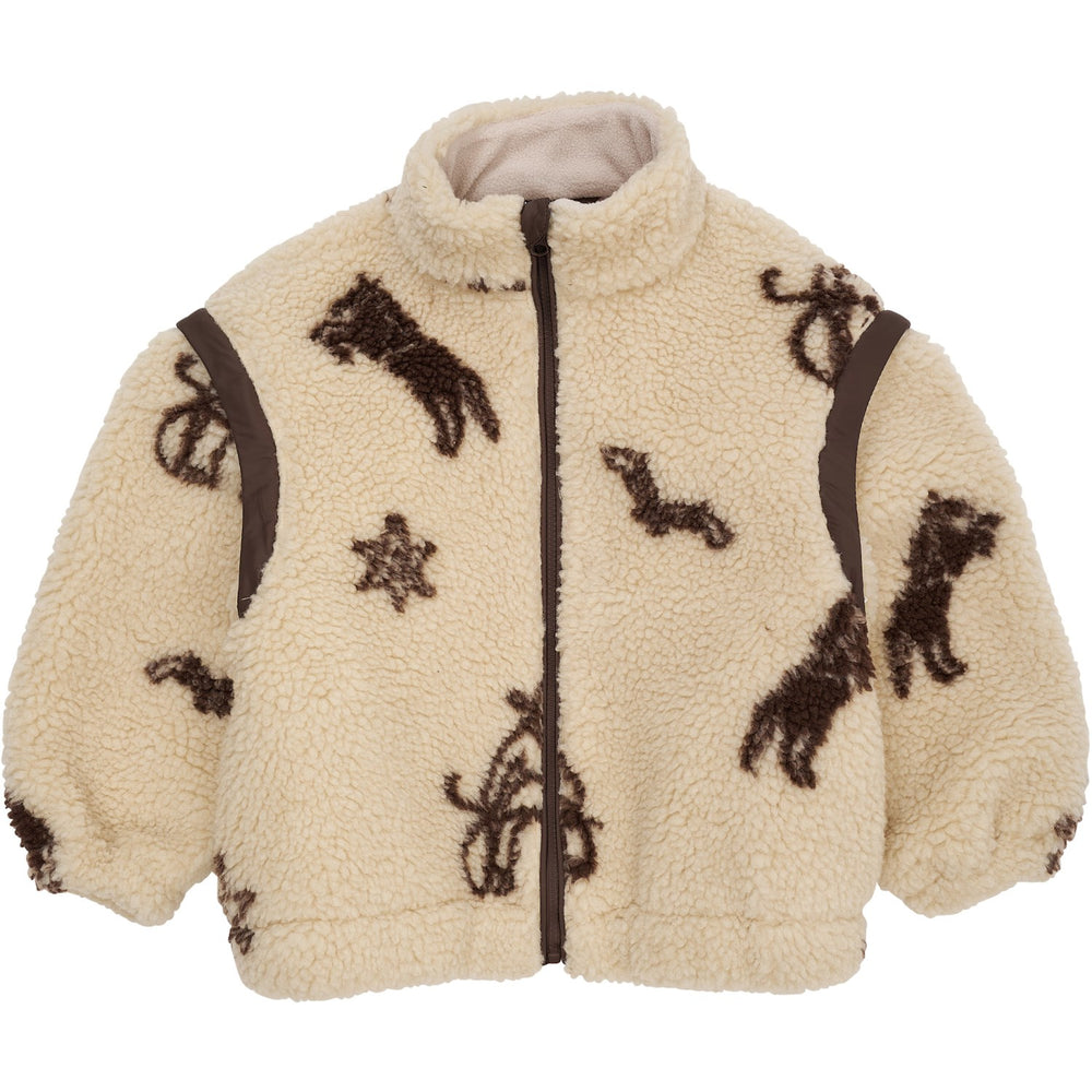 Køb COPENHAGEN COLORS Sand/Cowboy Comb. Printed Bamse Jakke W. Removable Ærmer
