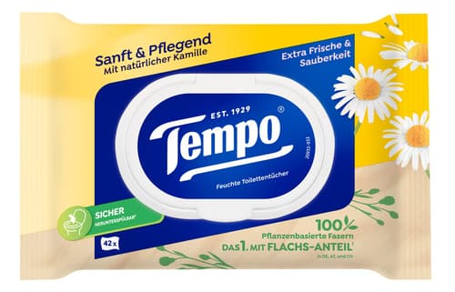 Tempo feuchte Toilettentücher sanft & pflegend Kamille