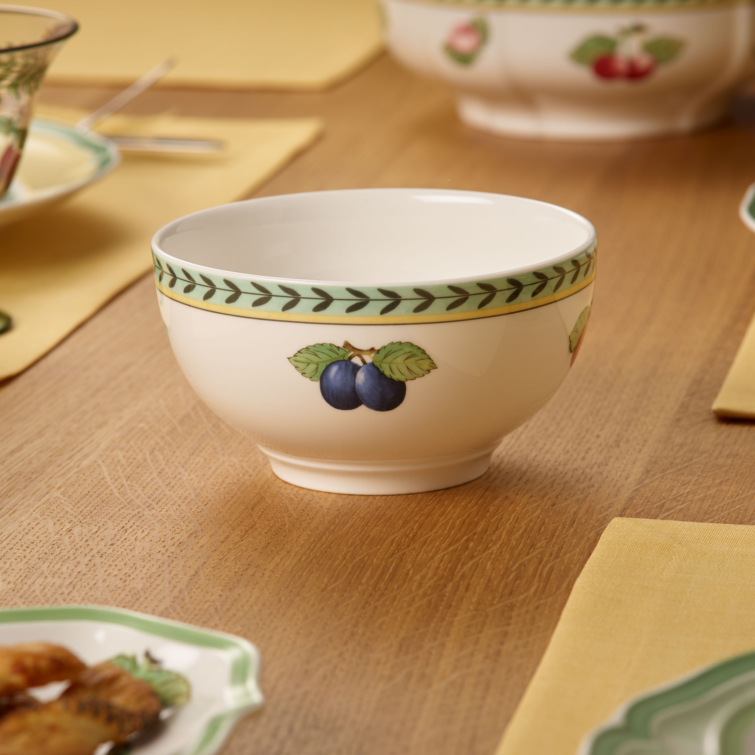 French Garden Dessert bowl Multi-colored, 15.9 oz, Premium Porcelain