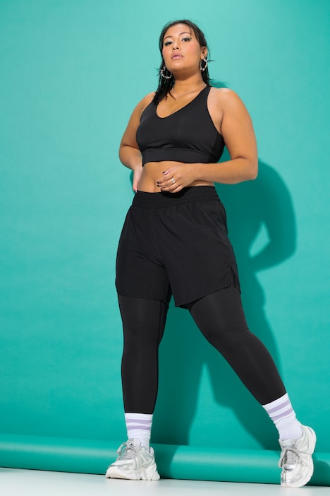 Sport-Tights mit Shorts, Tight Fit, High Waist