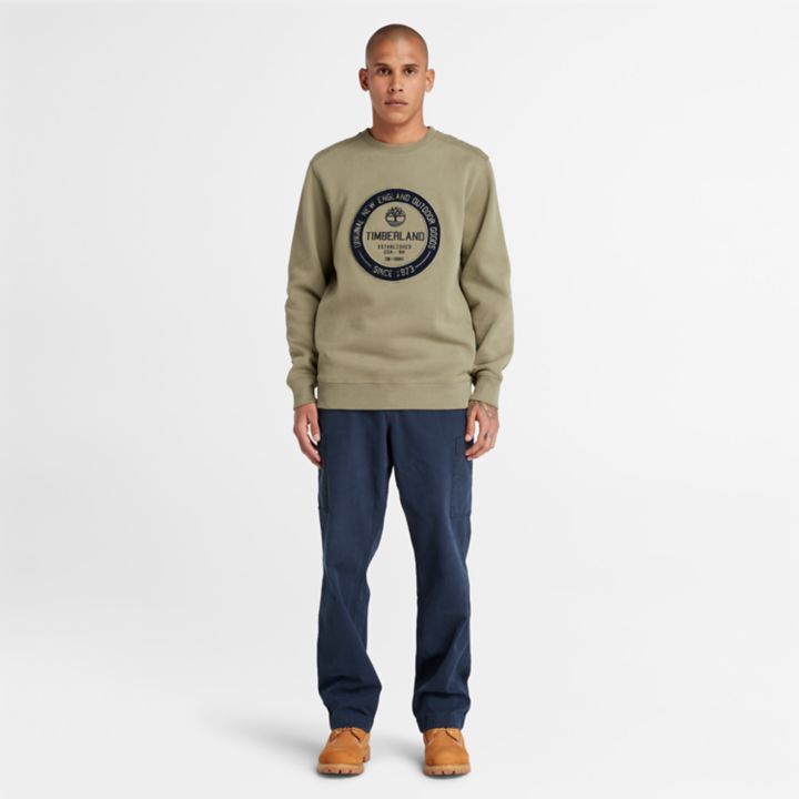 Moletom masculino Elevated Brand Carrier Crew na cor verde.